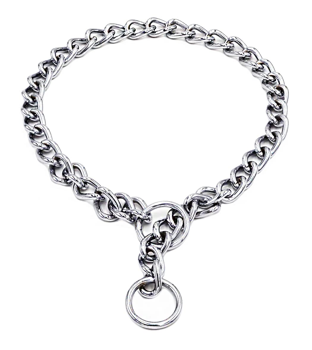 Freezx Dog Choke Collar Slip P Chain,Heavy Chain Dog Metal Training Choke Collars, Adjustable Weather Proof Alloy Steel Necklace For Small Medium Large Dogs