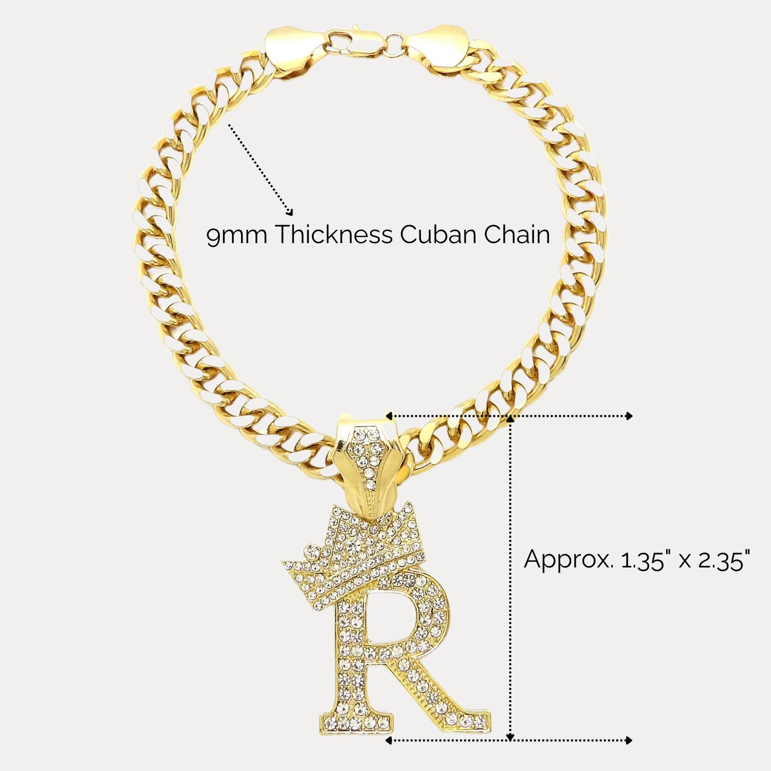 Initial Letter Cuban Chain Dog Chain Pet Chain Pet, Cat, Puppy Necklace (R, 28'')