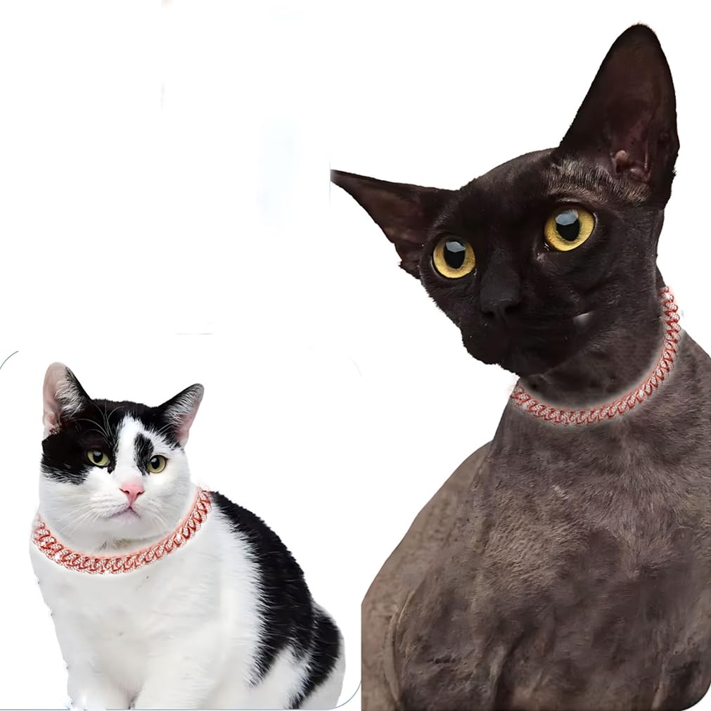 Rose Gold Chain Dog Collar,Dog Cuban Link Collar, Dog Necklace Diamond Metal Bling Choke Collar 13Mm Wide Pet Jewelry For Puppy