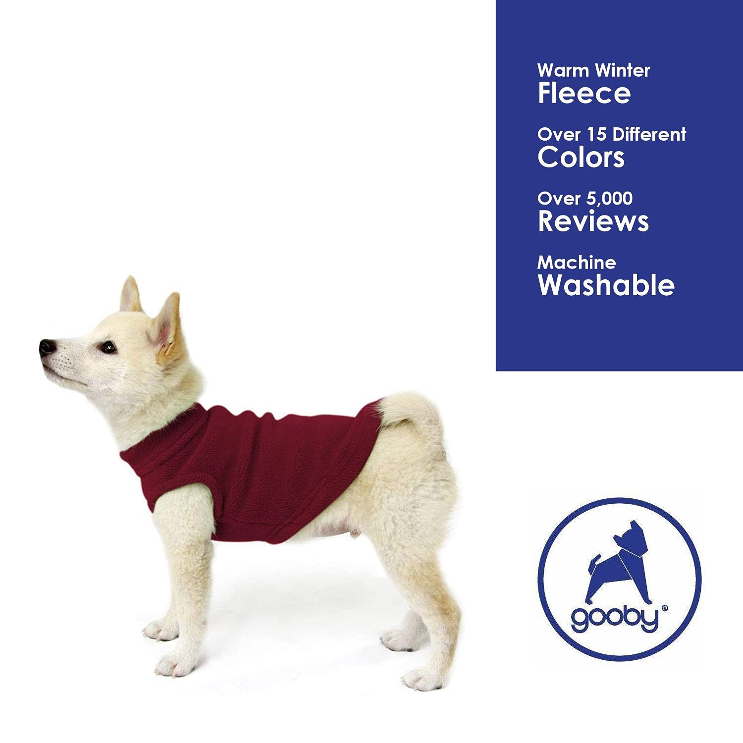 Gooby Stretch Fleece Vest Dog Sweater - Burgundy, Medium - Warm Pullover Fleece Dog Jacket - Winter Dog Clothes For Small Dogs Boy Or Girl - Dog Sweaters For Small Dogs To Dog Sweaters For Large Dogs