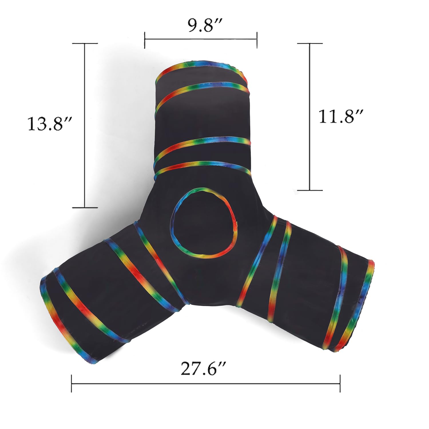 Luckitty Cat Tunnels Tube Toy With Plush Ball & Cat Wand Feather Toys-Portable Tattaff Waterproof Washable-Interesting Geometric