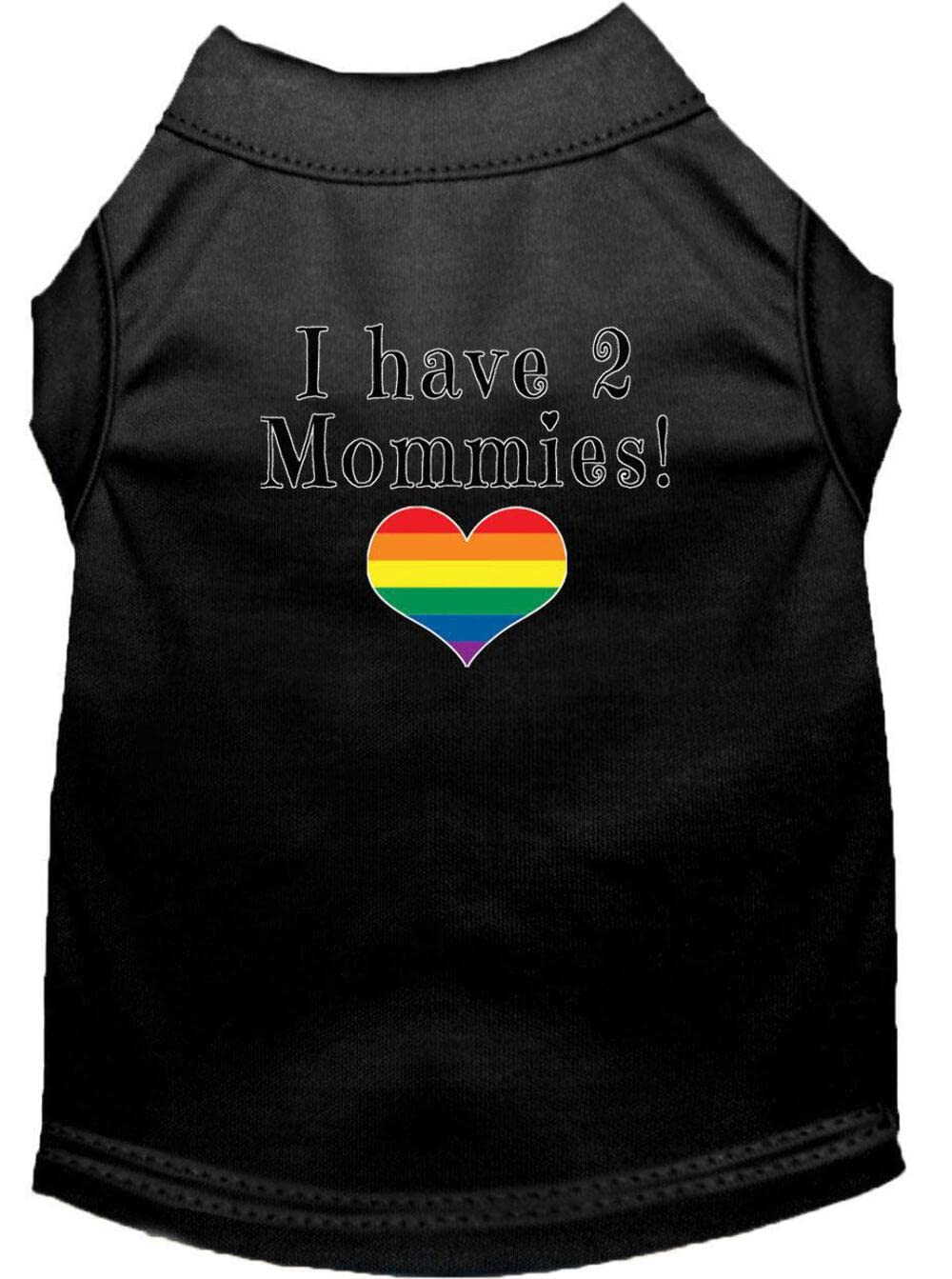 Pet Dog & Cat Shirt Screen Printed, "I Have Two Mommies" Blue MD (6-10 lbs.)