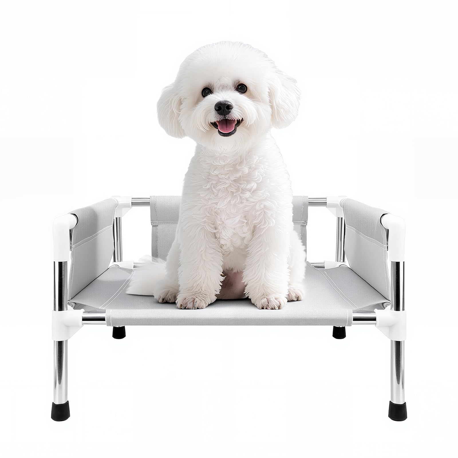 Makerfire Elevated Dog Bed, Raised Dog Sofa Bed for Small Dogs, Detachable Cooling Indoor/Outdoor Pet Cot with Non-Slip Feet, Po
