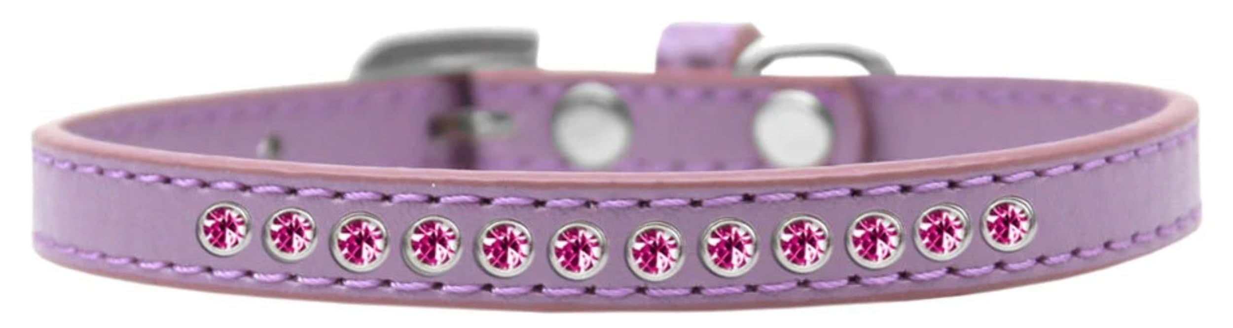 Dog, Puppy & Pet Fashion Collar, Bright Pink Crystal Rimsets Bright Pink 14