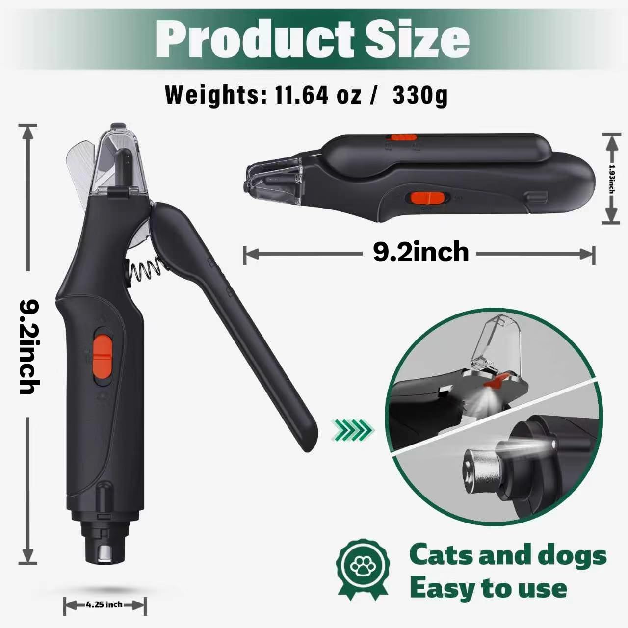 CATPICK 2-in-1 Cat Nail Clippers & Dog Nail Clippers Trimmers for Large Medium Small Dogs Cats Claw Trimmer Quick Sensor and Saf
