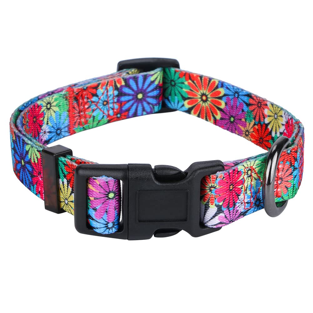Rhea Rose Dog Collar With Sunflowers Daisy Large