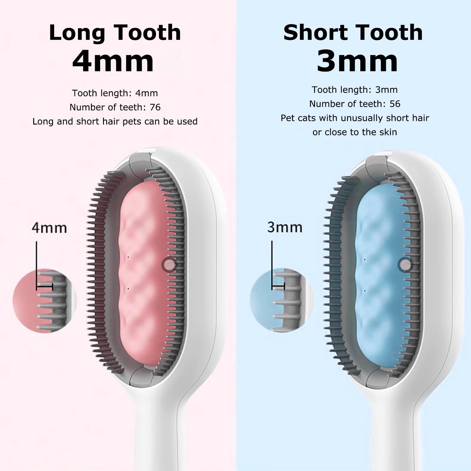Mivofun 4 In 1 Pet Hair Removal Comb With Gravity Water Tank, Cat Dog Massage Brush Self Cleaning Grooming Wet Comb For Shedding