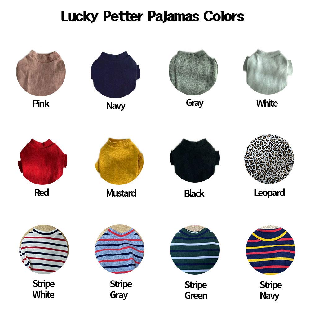 Lucky Petter Small Dog Pajamas Basic Onesie Doggie Jammies Stretchable Dog Jumpsuit Bodysuit Pjs (5X-Large, Basic Navy)