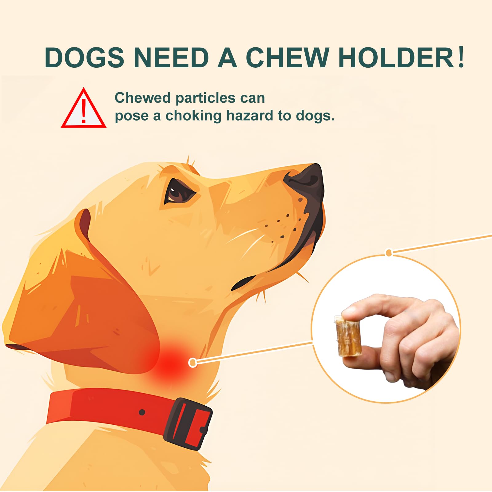 Yobbai Bully Stick Holder For Large Dogs 55+ Lbs - Heavy Duty Chew Toy & Anti-Choking Safety Device | Bpa-Free, Dishwasher Safe
