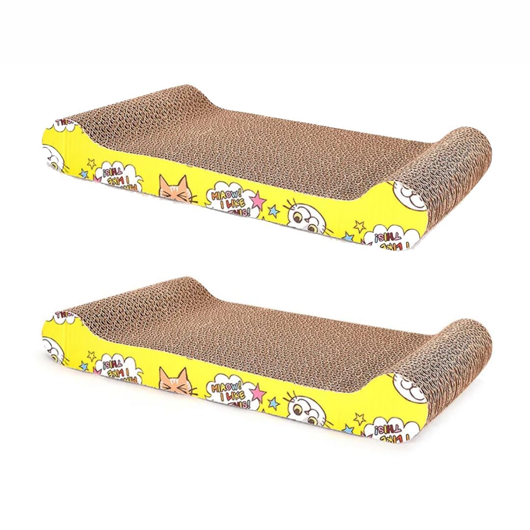 Premiumav Curved Wave Cat Scratcher Toy  EcoFriendly Meow Board For Cats & Kittens, Durable Interactive Scratching Pad To Sati
