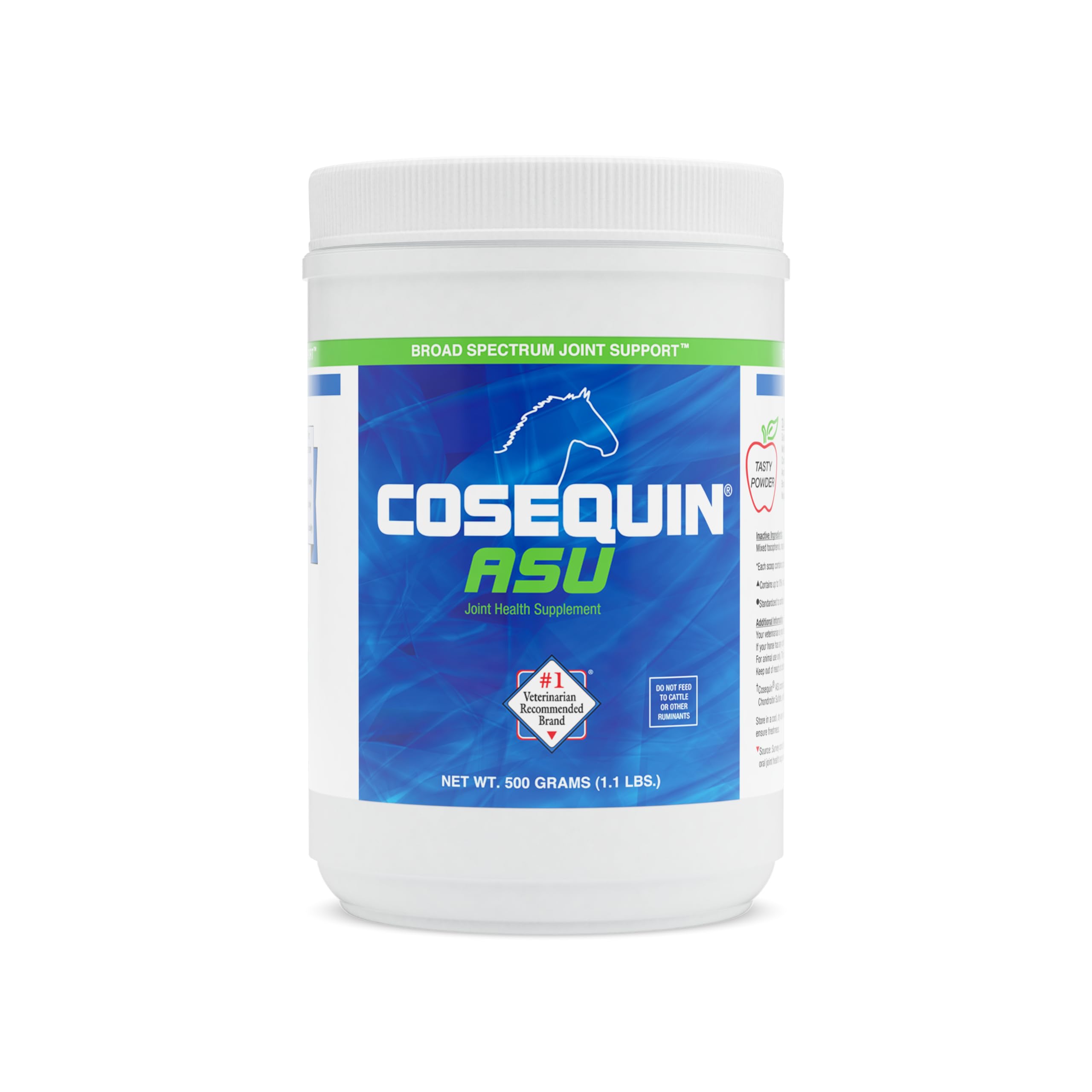 Nutramax Cosequin ASU Joint Health Supplement for Horses - Powder with Glucosamine, Chondroitin, ASU, and MSM, 500 Grams