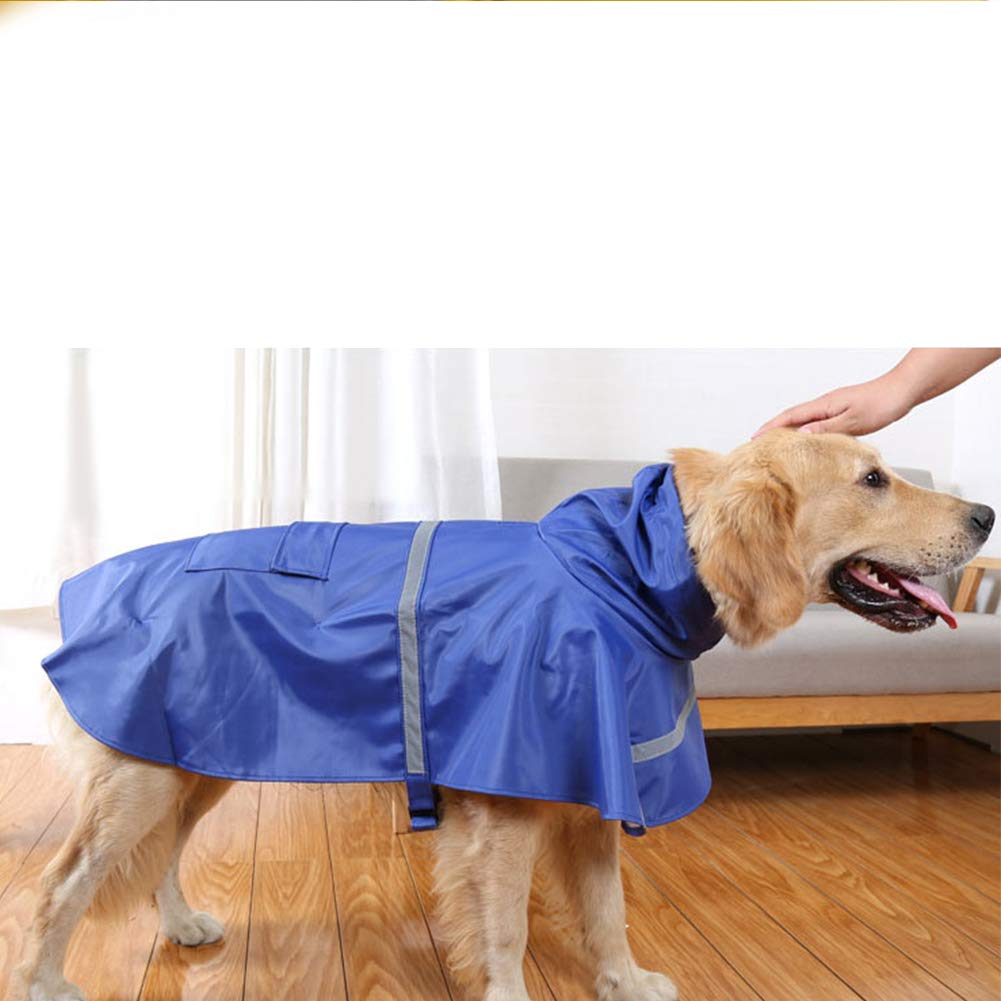 NACOCO Large Dog Raincoat Adjustable Pet Water Proof Clothes Lightweight Rain Jacket Poncho Hoodies with Strip Reflective (XL, L