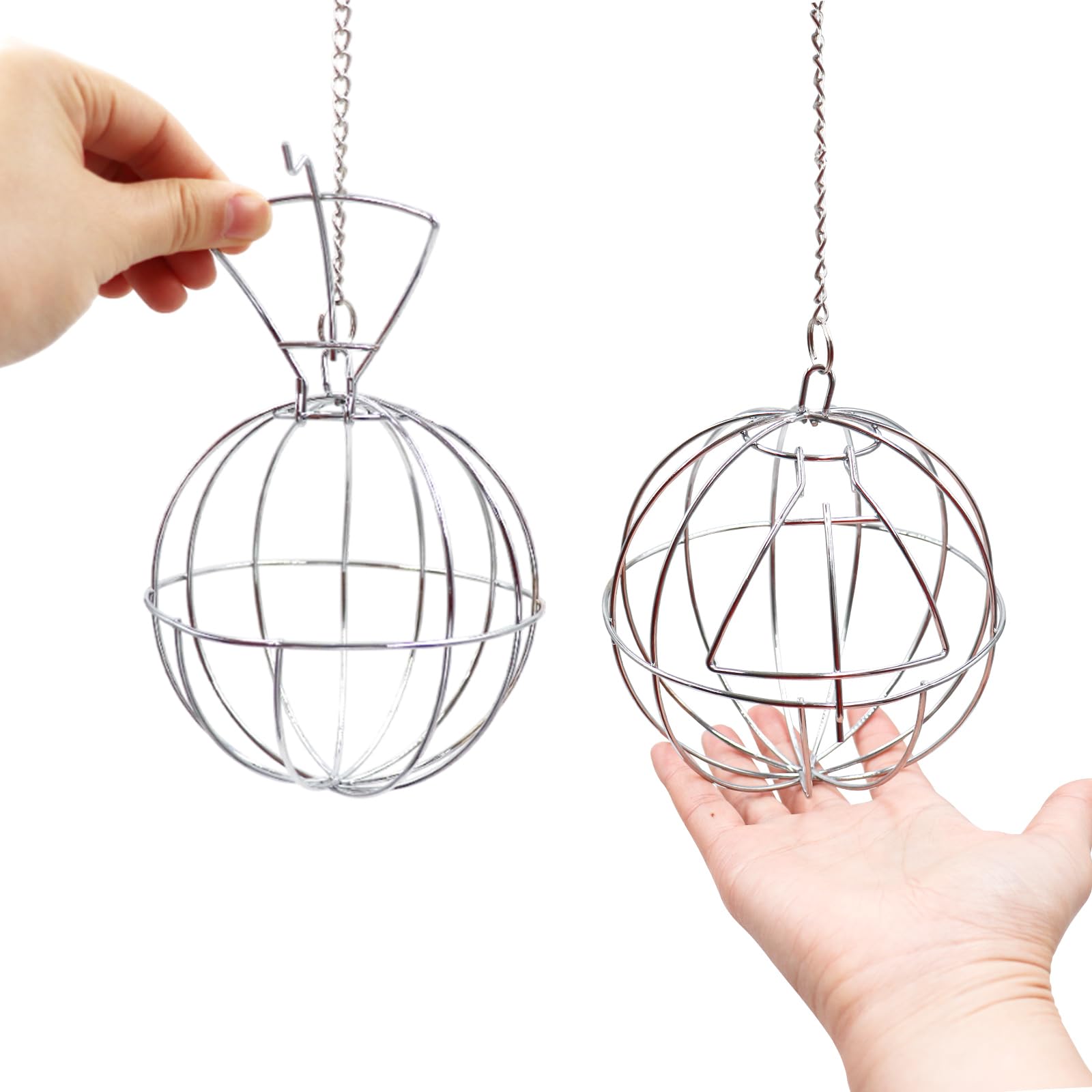 4.7 Inch Tortoise Treat Ball Toy, Hanging Turtle Stainless Steel Hay Feeder Ball, Small Animal Grass Fruit Vegetable Feeder Hold