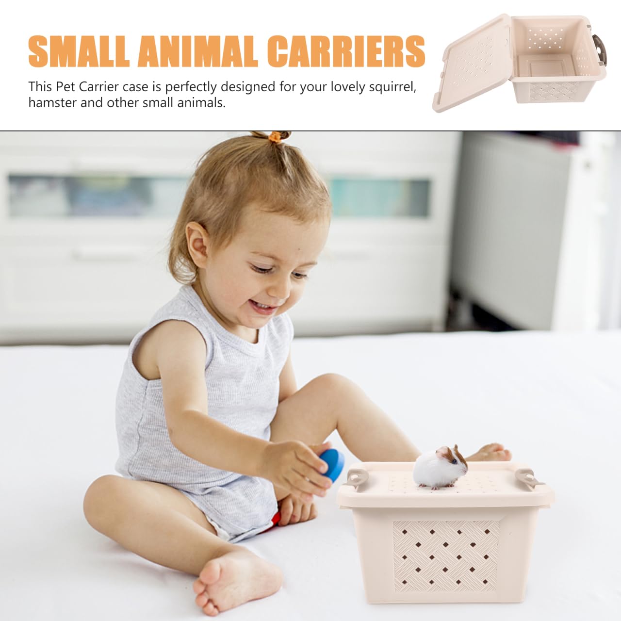 Buguuyo Box Hamster Transport Box Storage Bins Hamster Cage Guinea Pigs Cages Guinea Pig Case Bird Carrier Small Animal Carriers