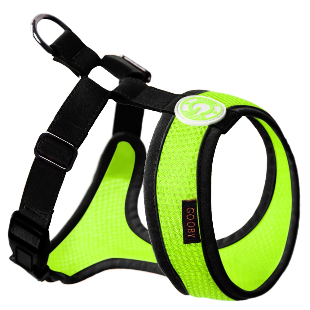 Gooby - Freedom Harness Ii, Choke Free Mesh Harness For Small Dogs With Microsuede Straps, Lime, X-Small