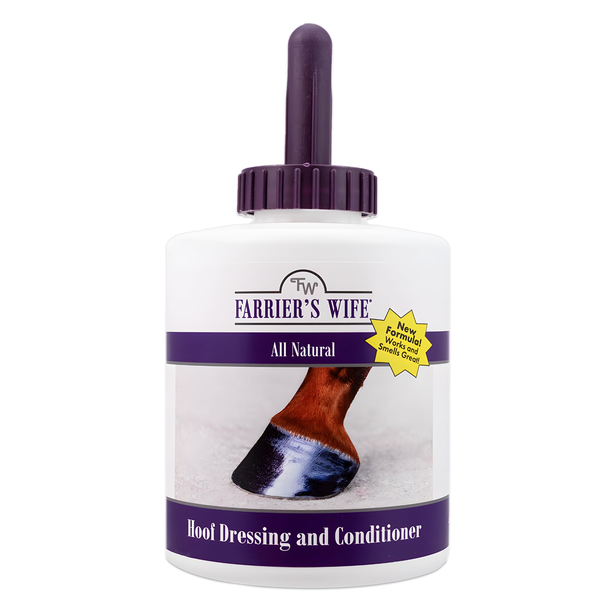 Farriers Wife Hoof Dressing & Conditioner for Horses - 30 oz Bottle with Brush | Seals in Moisture for Strong, Crack-Resistant H
