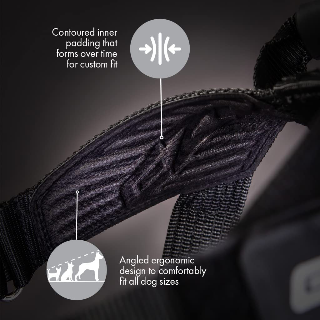 Ezydog Express Dog Harness | Dog Harness For Small, Medium And Large Dogs, Angled Ergonomic Design, Moulded Grip Handle, Easy Release Side Buckle (S, Black)