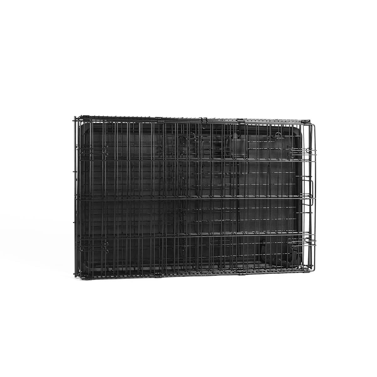 Amazon Basics Durable, Foldable, Collapsible, Portable Metal Wire Dog Crate With Tray, Single Door With Divider Panel, Easy To A