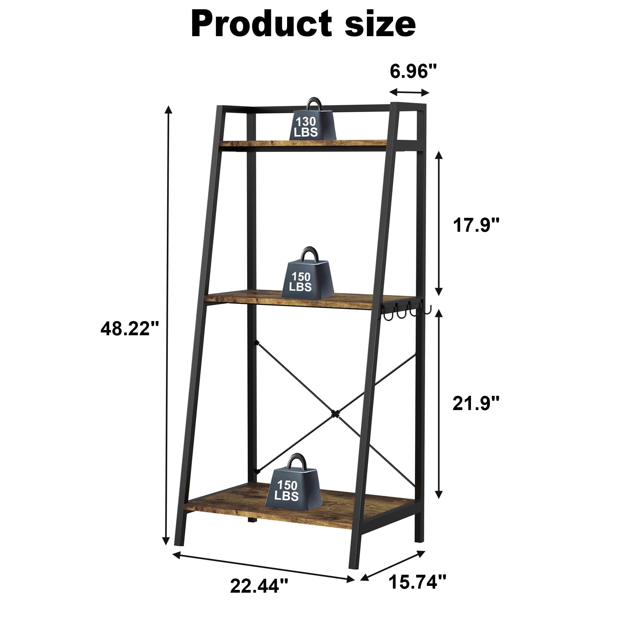 GDLF 5-10 Gallon Fish Tank Stand with Plant Shelf Metal Aquarium Stand with Storage Shelf Fits Turtle, Reptile Tank