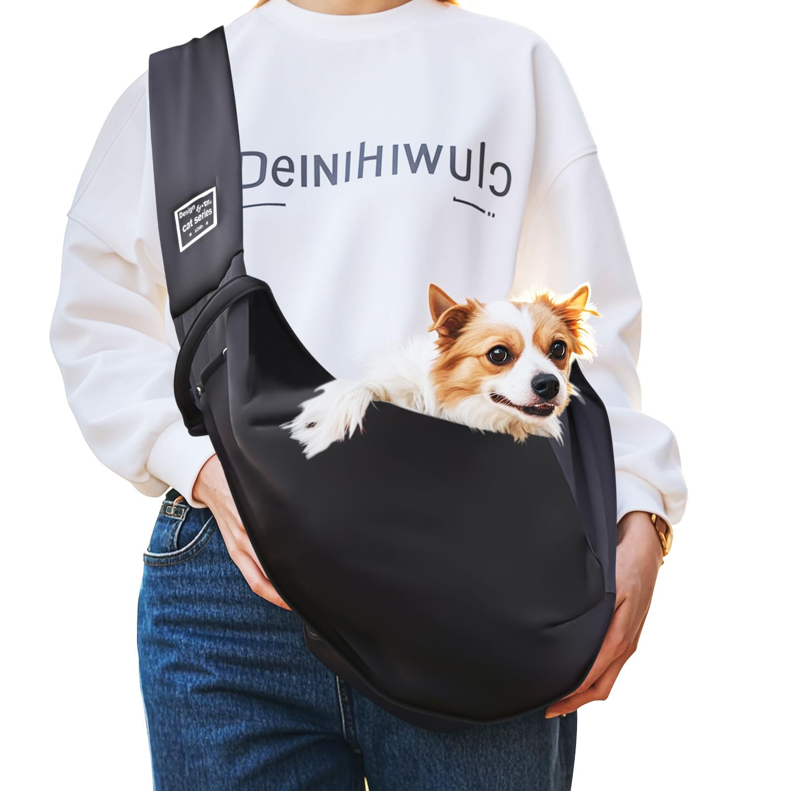 Aerkine Dog Carriers Sling For Small Dogs - Puppy Carrier Sling For 0-15 Lbs Pets, Carrying Bag For Travel, Hands-Free Daily Wal
