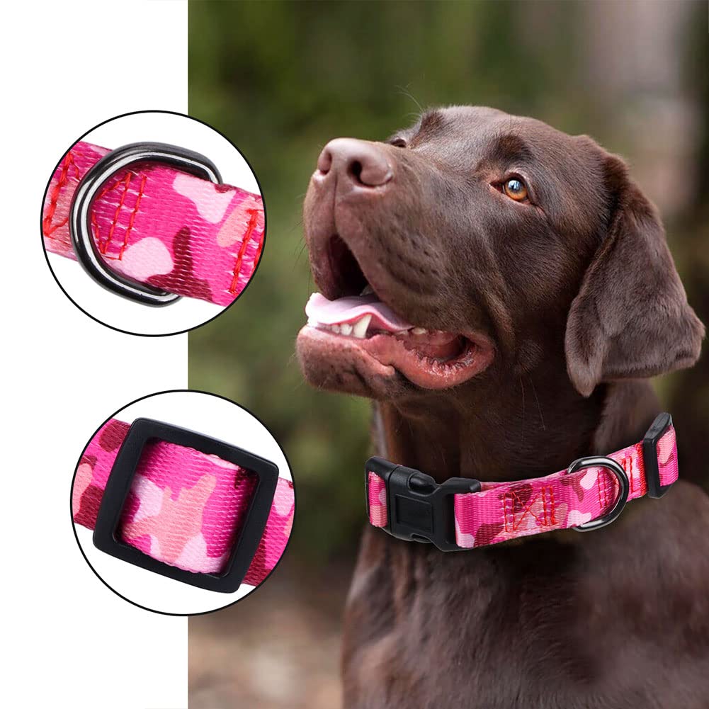 Rhea Rose Dog Collar Special Design Personalized Soft Collars Pink Camo Small