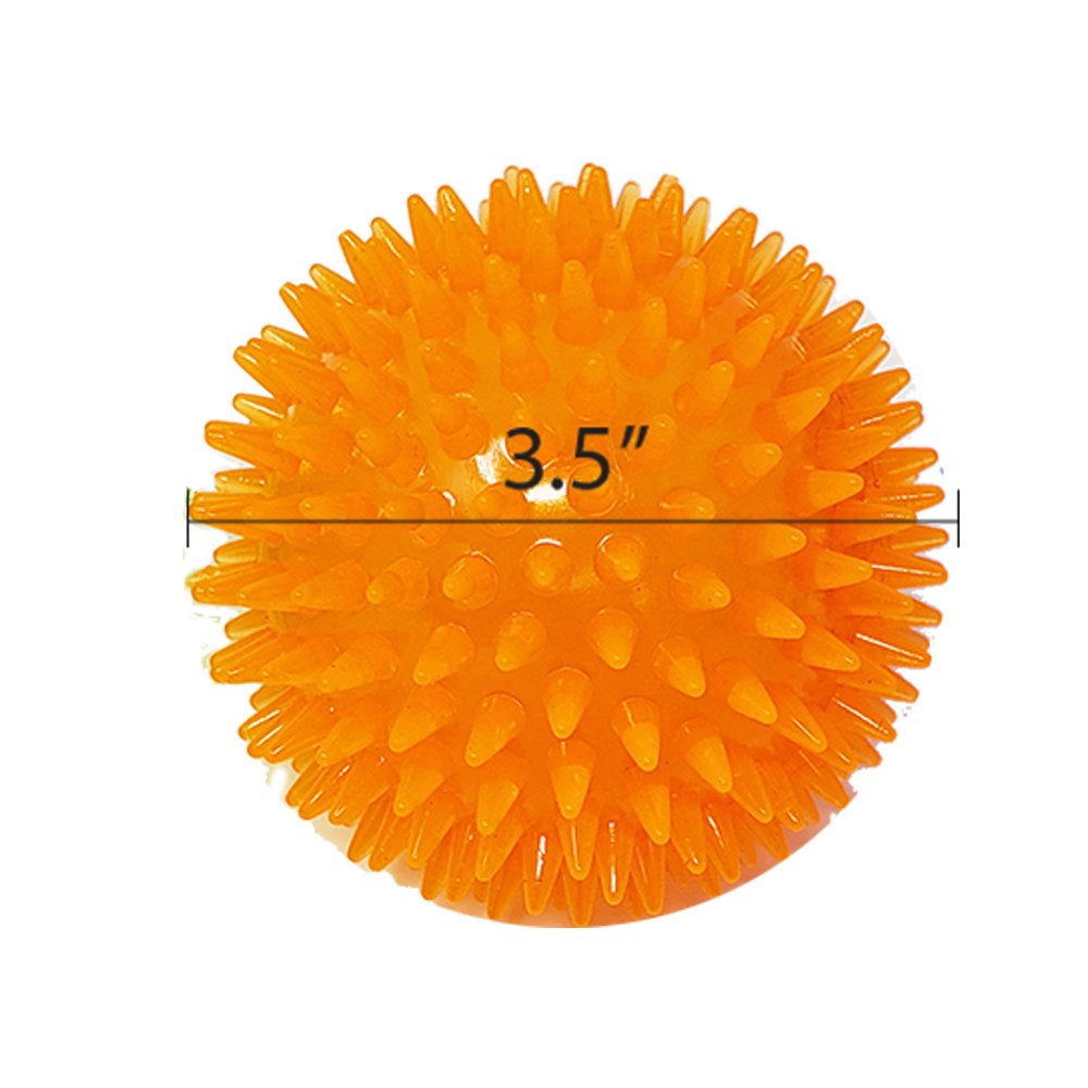 Pet Solutions Dog Toy Spiky Balls | Knobby 3.5    (3 Pack) Squeaky, Squeezy & Bouncy For Medium To Large Dogs