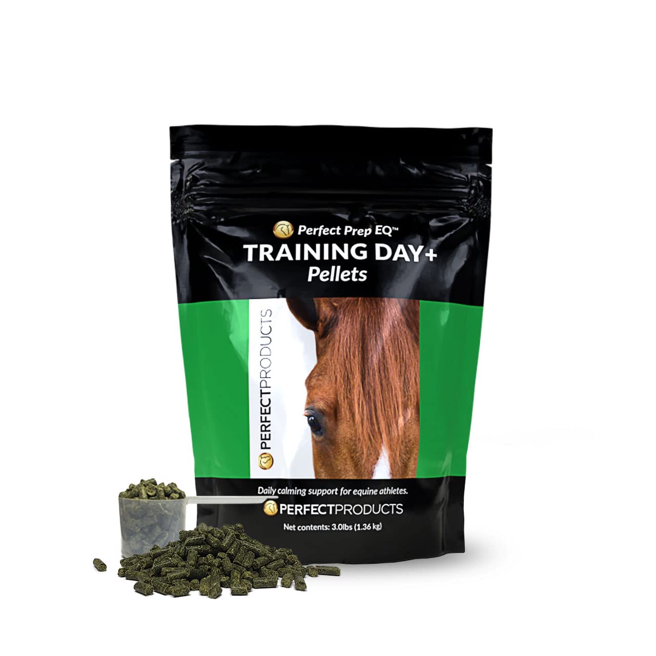 Perfect Prep EQ Training Day+ Pellets Show Safe Horse Calming Supplement (3 lb)