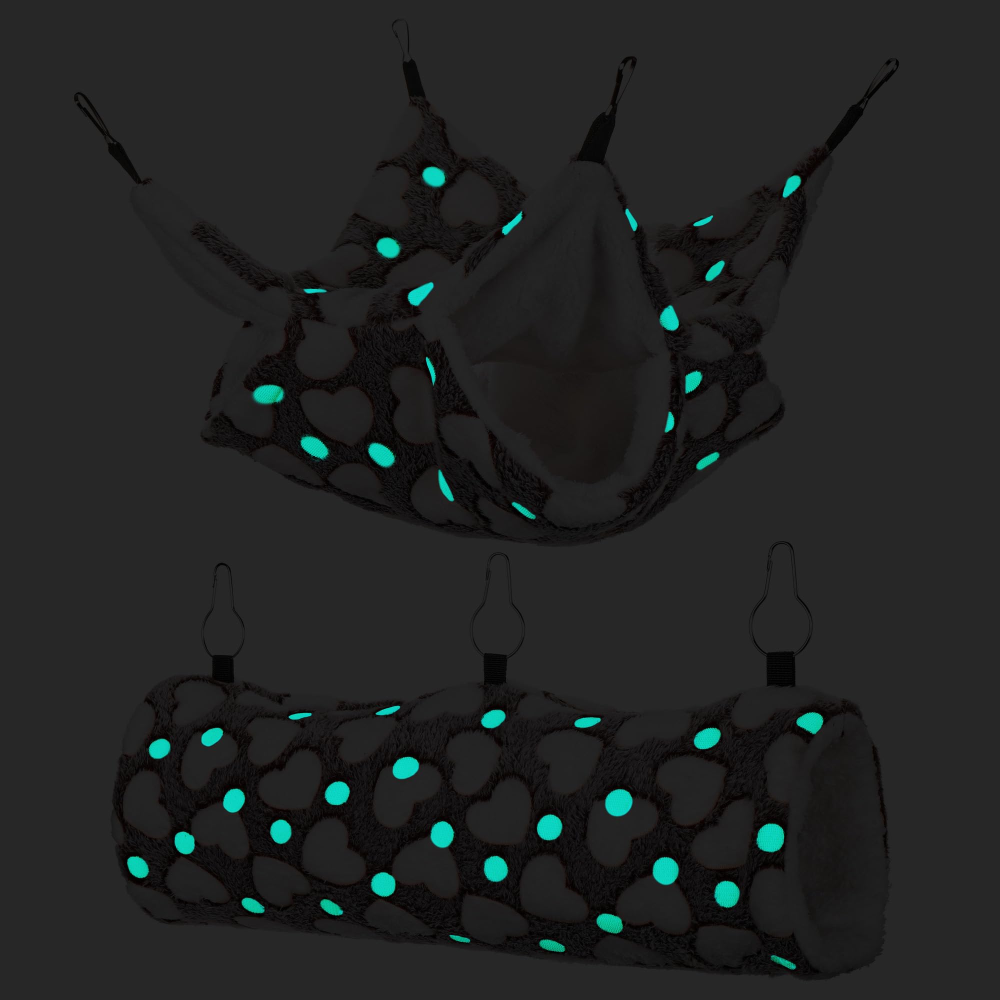 Mogoko Noctilucent Luminous Brown Guinea Pig Rat Hammock Bunkbed Hanging Tunnel And Soft Bed Mat For Ferret Hedgehog Squirrel Hi