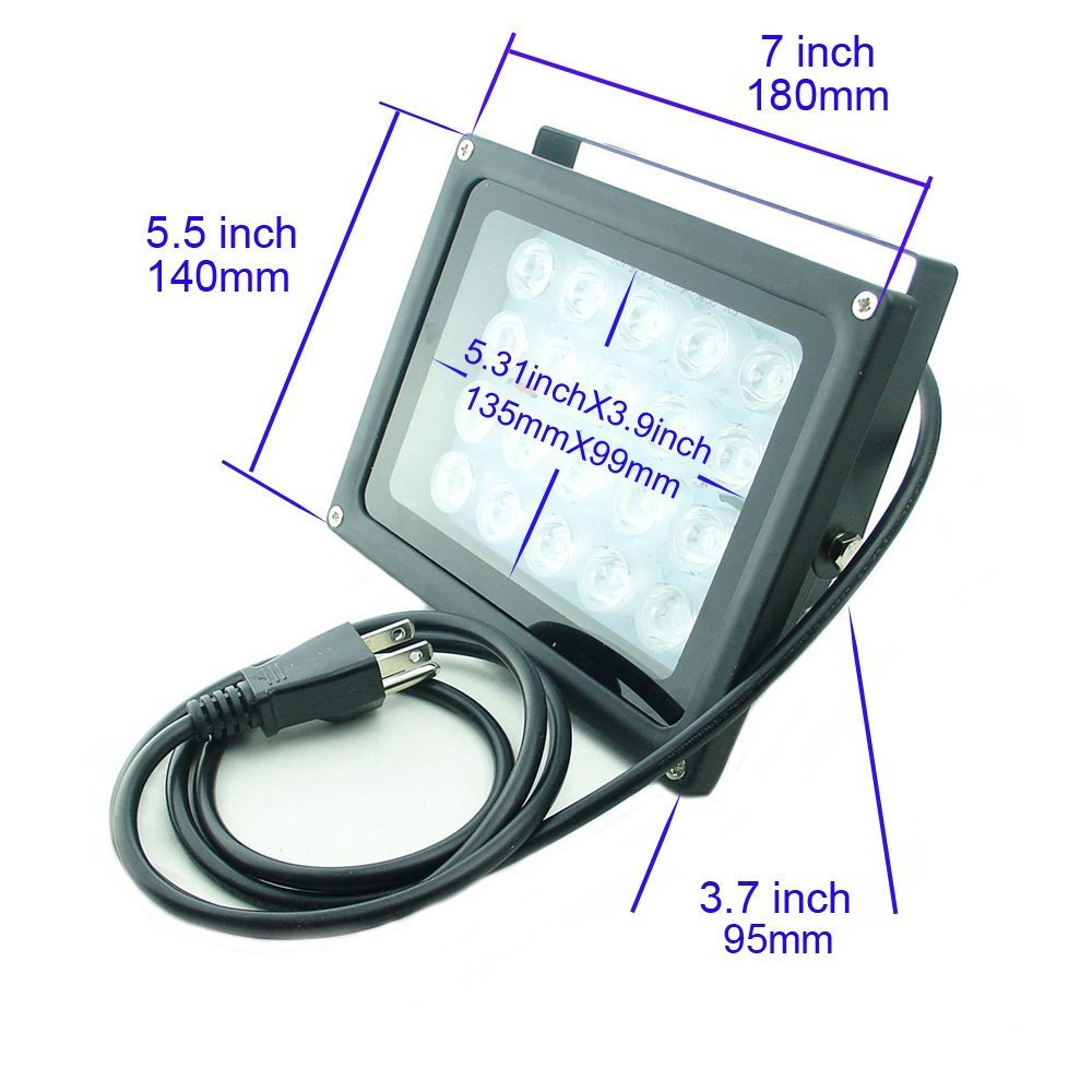 Quans 110V 20W Uv Ultra Violet High Power Led Light For Curing Glue Blacklight Fishing Aquarium With Us Plug