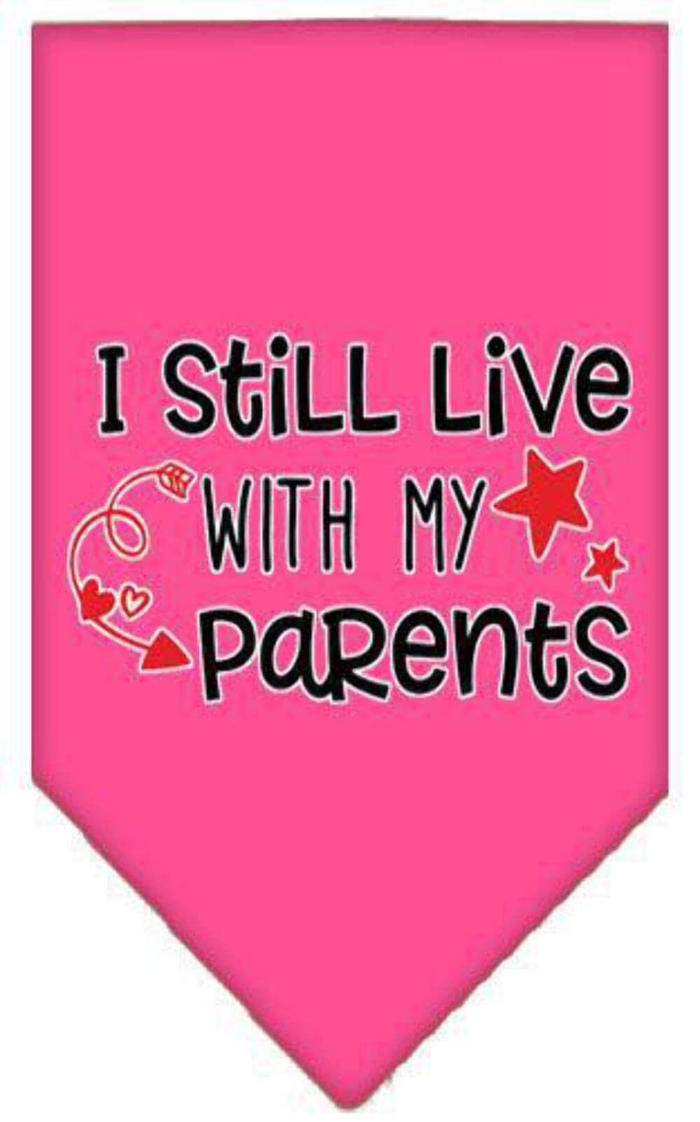 Pet and Dog Bandana Screen Printed, "I Still Live With My Parents" Purple Large