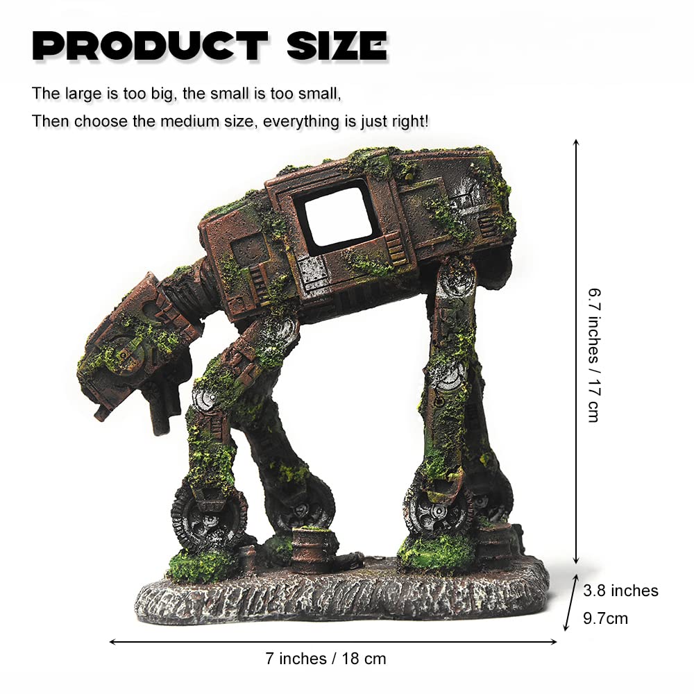 Fazhongfa Fish Tank Decorations Star Wars Aquarium Accessories Small To Large Fish Tank Resin Decor For Betta Goldfish Hideouts Cave Hide Ornament Backgrounds (At-Medium)