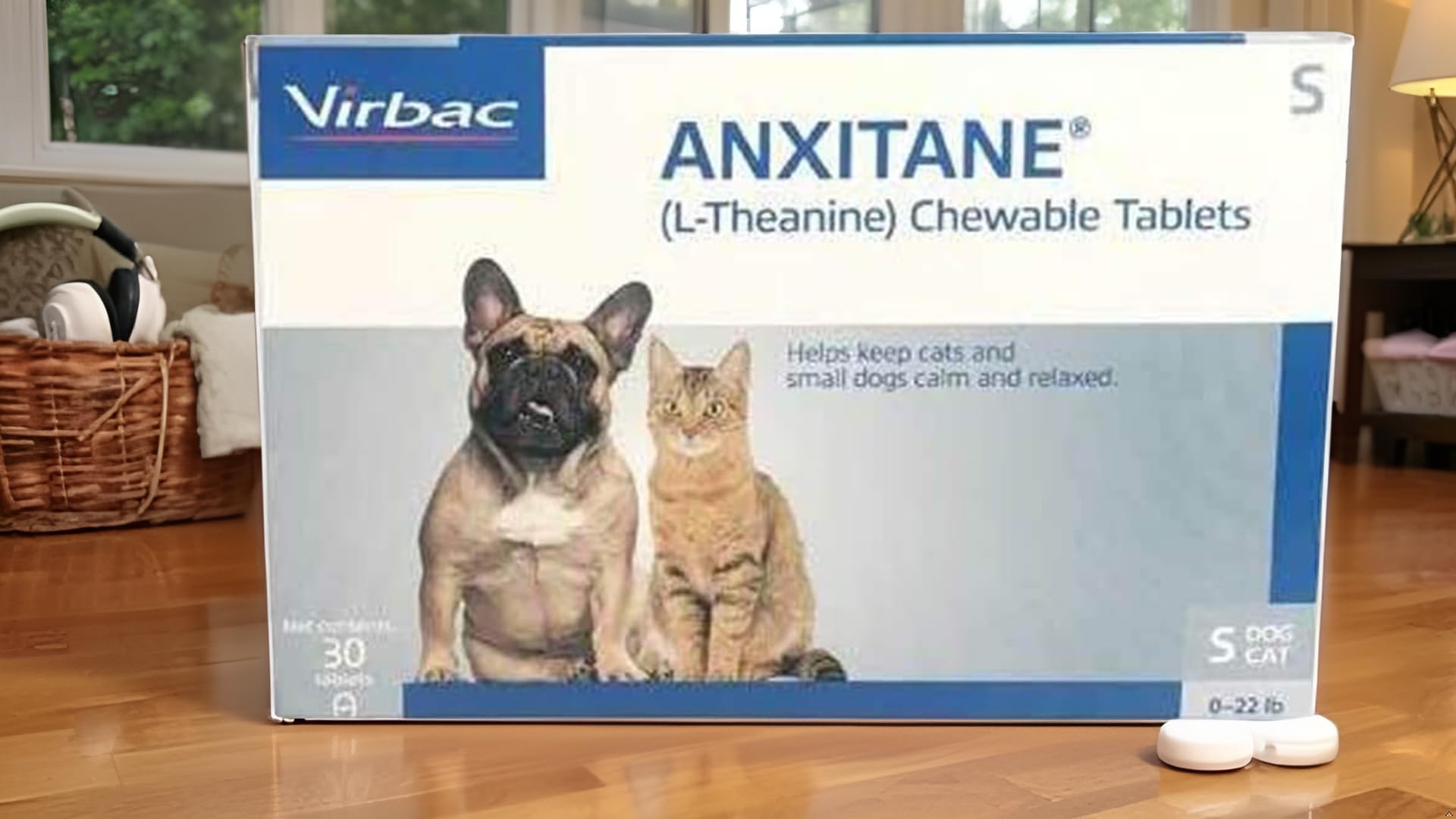 Virbac Anxitane Chewable Tablets for Small Dogs & Cats 22 & Less lb 30 Count