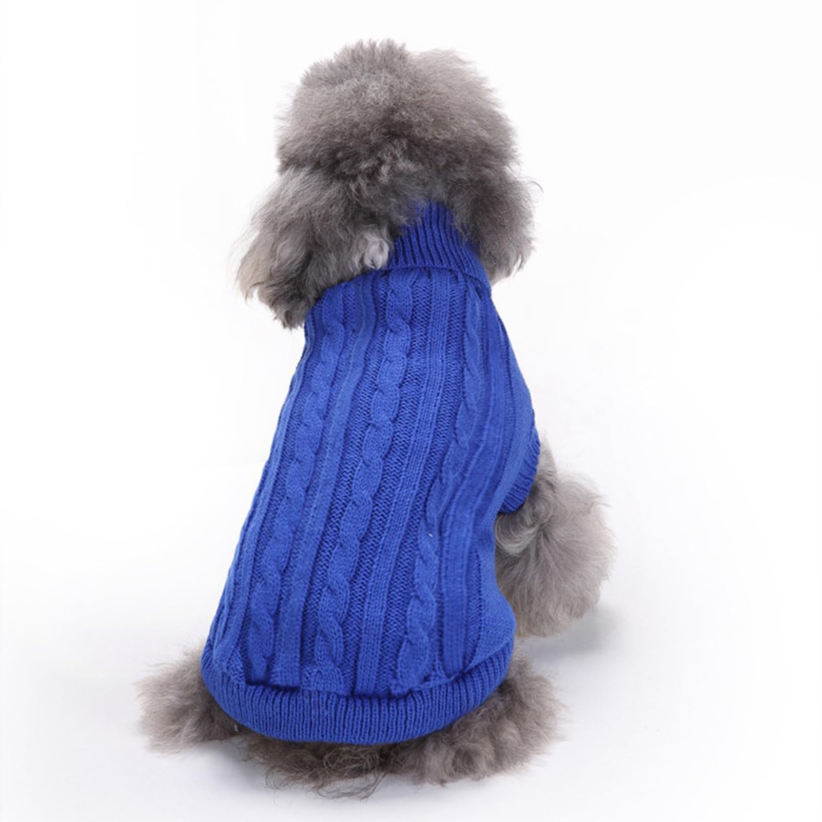 Small Dog Sweaters Knitted Pet Cat Sweater Warm Dog Sweatshirt Dog Winter Clothes Kitten Puppy Sweater (X-Small,Dark Blue)