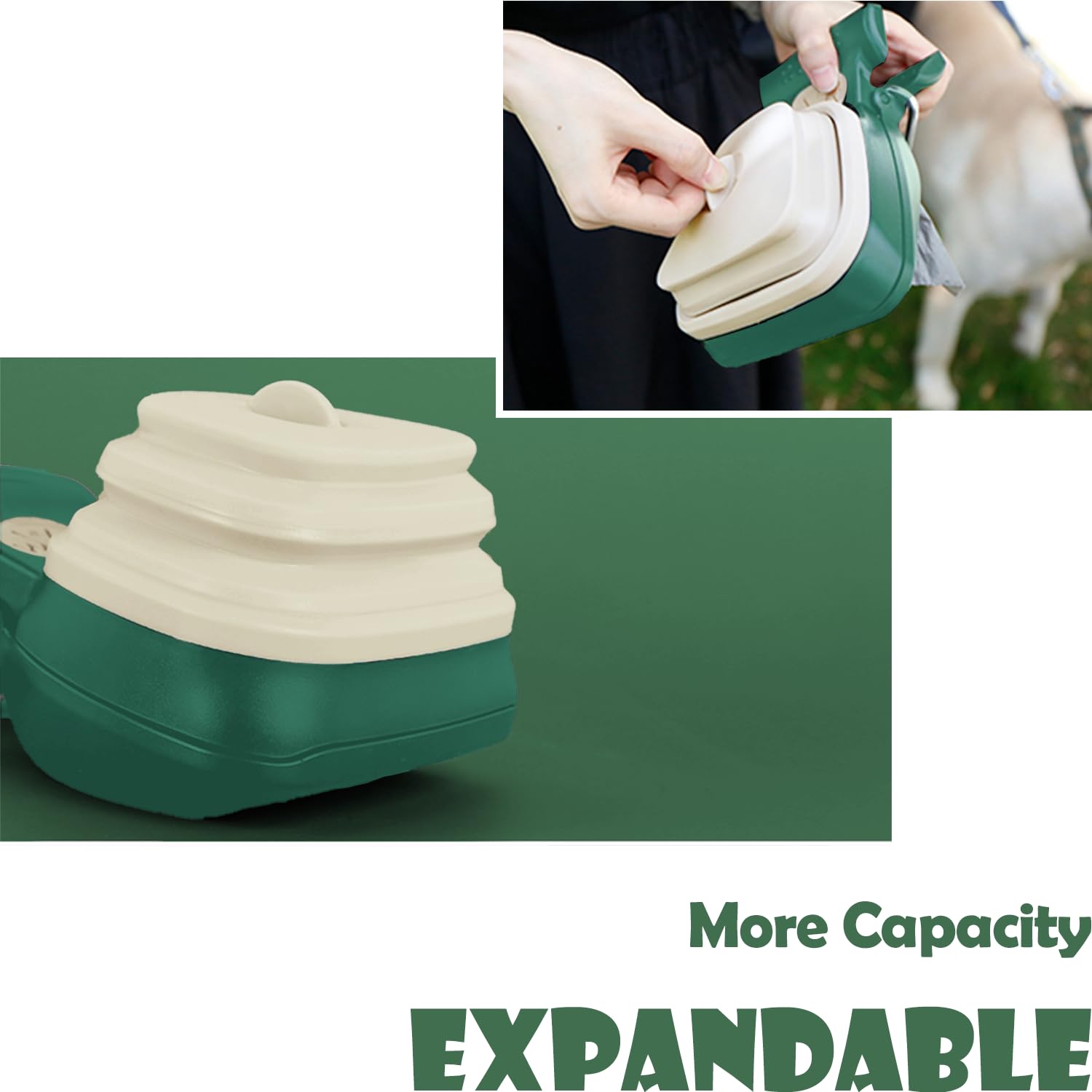 Portable Dog Pooper Scooper with Bag Attachment, Small Handheld Poop Scoop for Travel Walks Yard