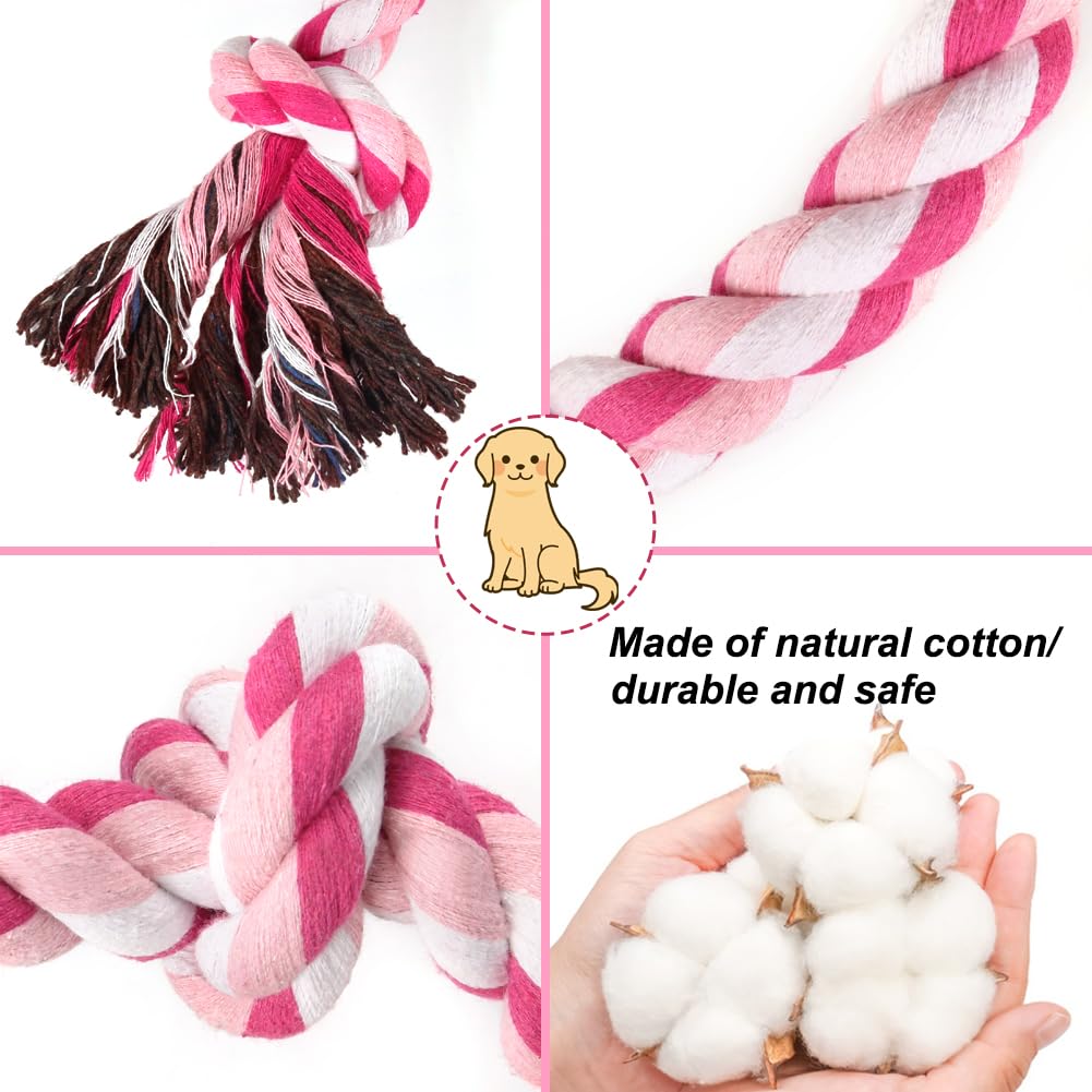 Szee Dog Rope Toys, 24 In 3 Knots Chew Rope For Small, Medium And Large Dogs, Natural Cotton Pet Pull Toy For Tug Of War And Tee