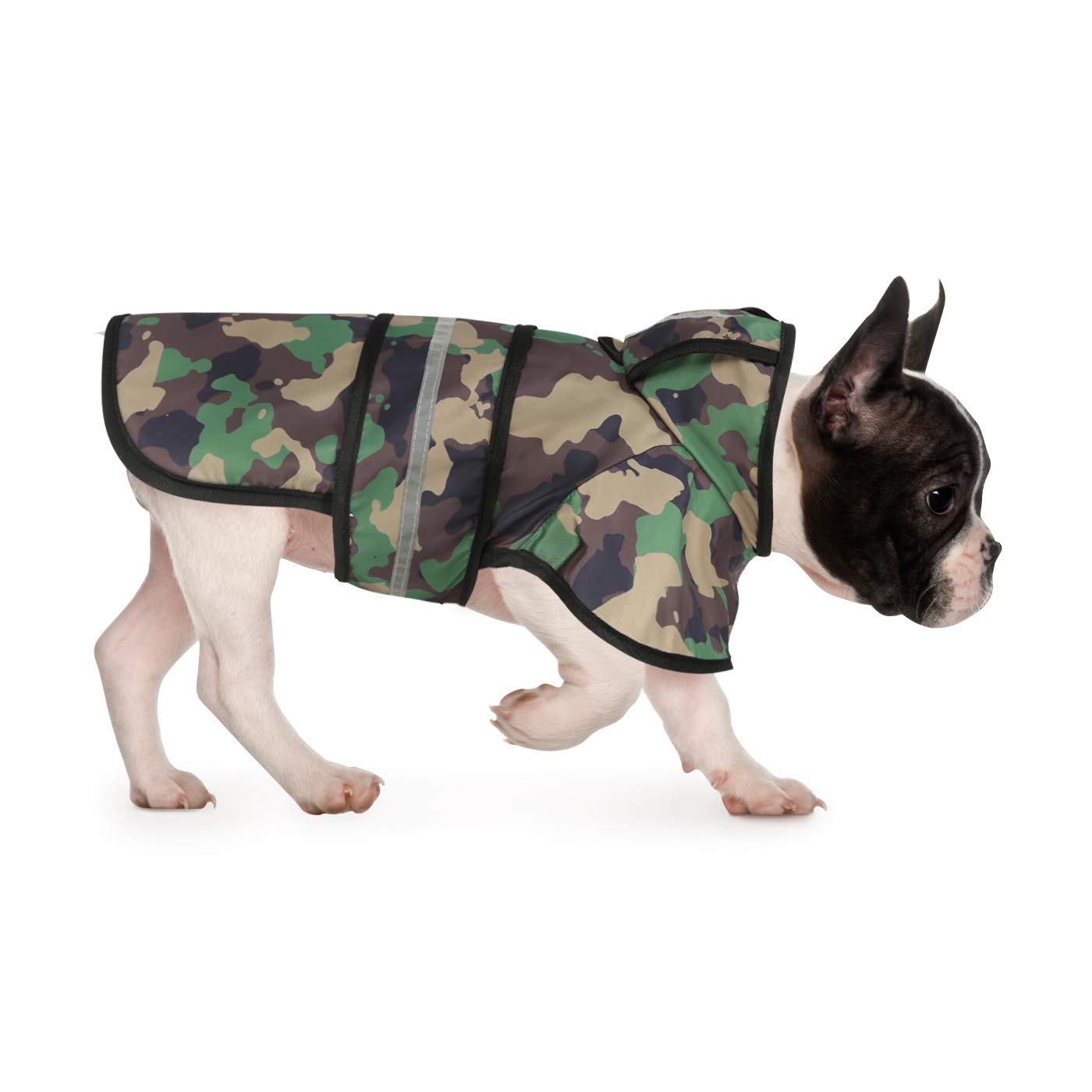 Hde Dog Raincoat Hooded Slicker Poncho For Small To X-Large Dogs And Puppies Camo - M