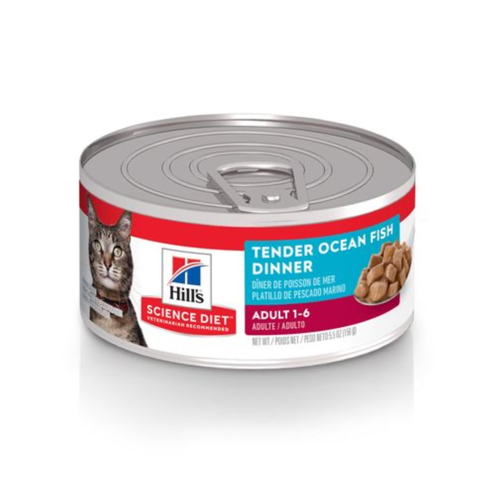 Hills Science Diet Adult 1-6, Adult 1-6 Premium Nutrition, Wet Cat Food, Ocean Fish Stew, 5.5 oz Can, Case of 24