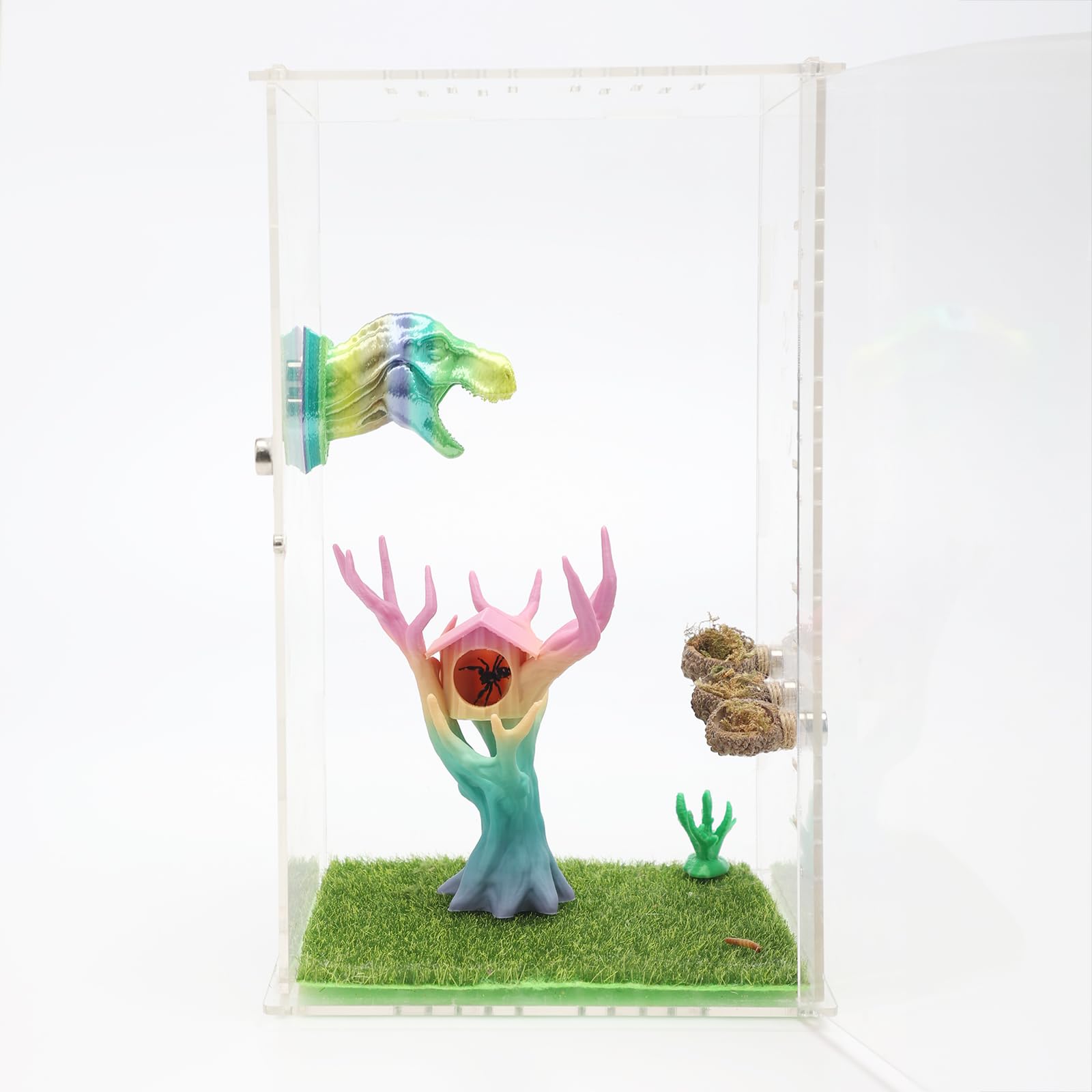Daerky Jumping Spider Tree, Spider Hiding Cave, Tree-Shaped Climbing Toy & Cave, 3D Printed Decorative Accessory for Jumping Spi