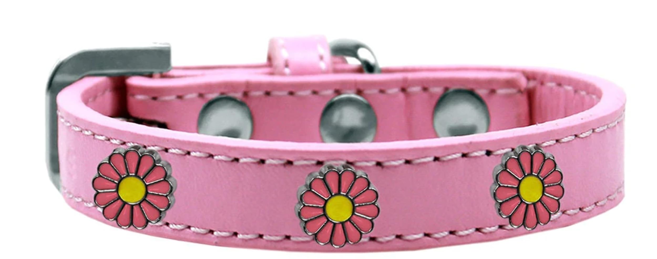 Dog, Puppy and Pet Widget Fashion Collar, Pink Daisies Lavender 20