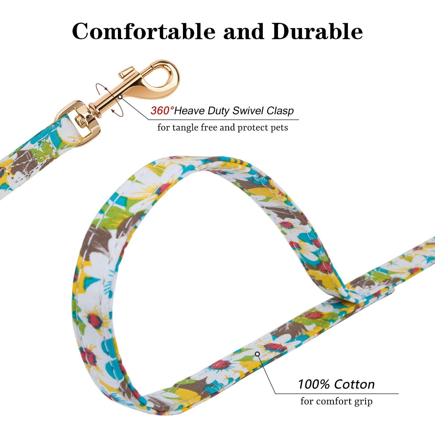 Chede No Pull Floral Pattern Dog Harness- Lightweight And Soft Dog Harness, Adjustable Small Dog Harness And Leash Set, With Dog Leash, Suitable For Puppy Small And Medium-Sized Dog