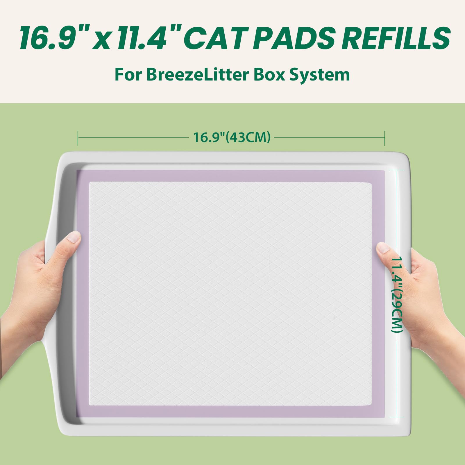 Immcute Cat Litter Pads 16.9'' X 11.4'', 30 Ct, True Odor Control Cat Pee Pad, Thickened Cat Pads For Breeze System, Pee Pads Fo