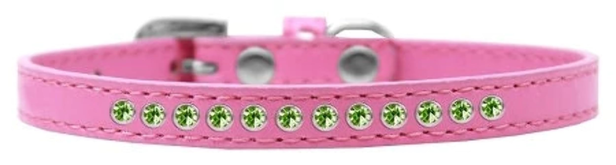 Dog, Puppy & Pet Fashion Collar, Lime Green Crystal Rimsets Black 8