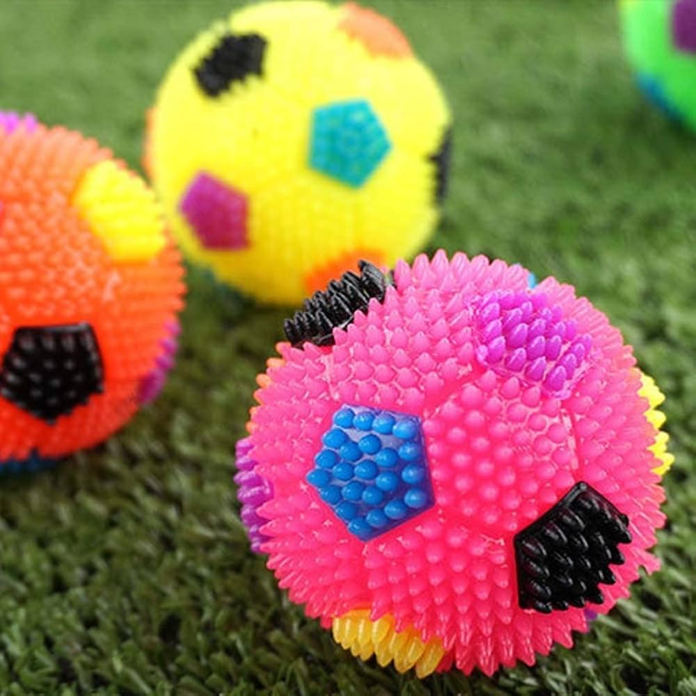 Toms Pet Light Up Dog Balls Squeaky Dog Toys Flashing Elastic Ball Glow in The Dark Interactive Pet Toys for Puppy Cats Dogs 1 p