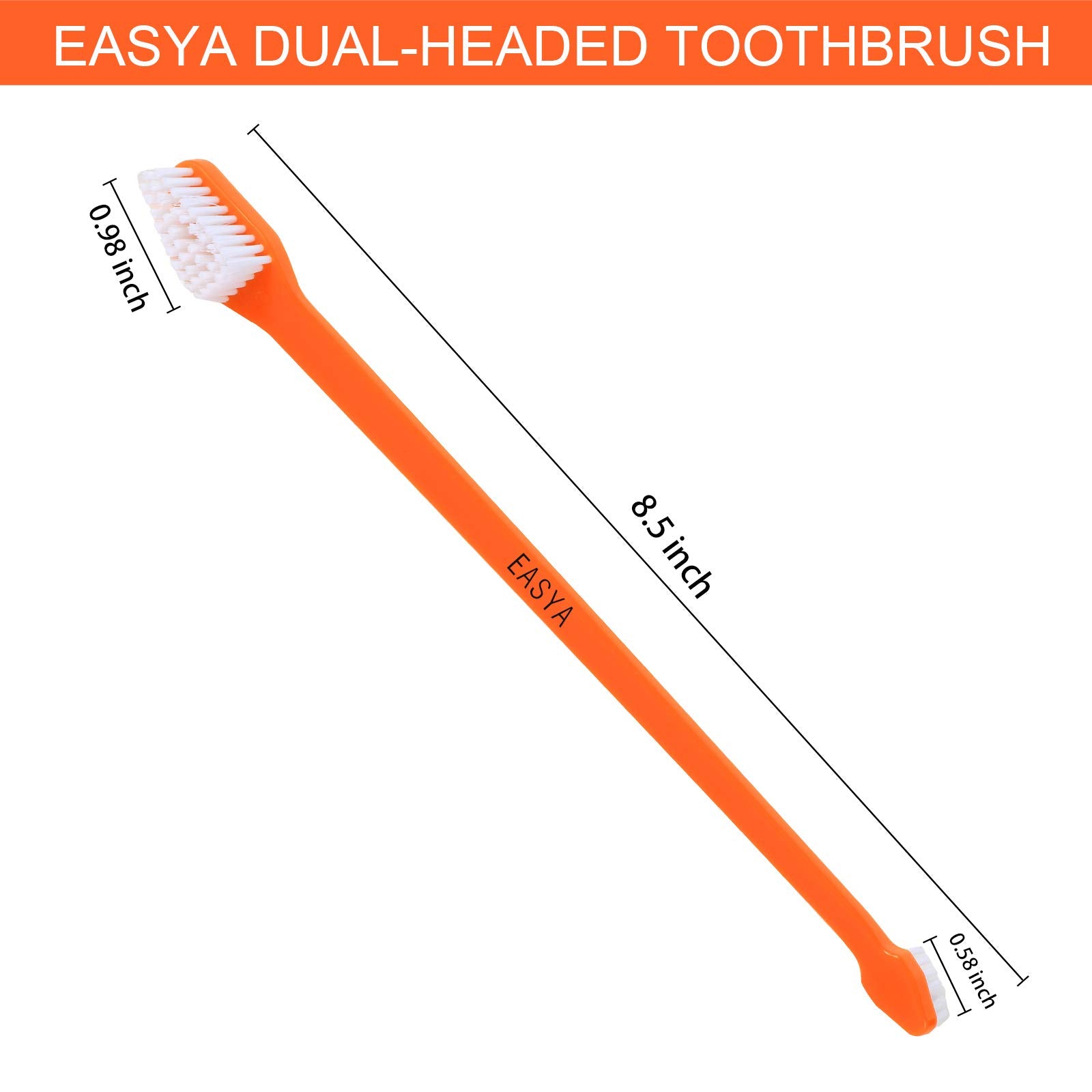 EASYA Double Headed Pet Dog Toothbrush for Small Dogs/Soft Bristles Puppy Long Handle Tooth Brush Dogs Teeth Cleaning/Bulk Tooth