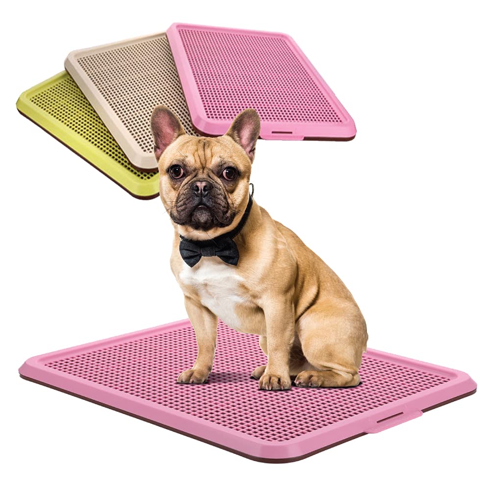 Banu Puppy Pee Pad Holder Indoor Outdoor Dog Potty Toilet Training Tray 20' X 16' For Small And Medium Dogs (Pink)