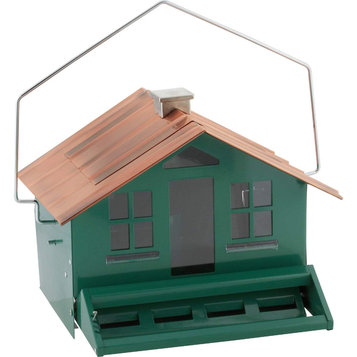 Perky-Pet 339-1SR Squirrel-Be-Gone II Home Style Bird Feeder with Chimney, Squirrel Proof Bird Feeder with Weight-Activated Perc