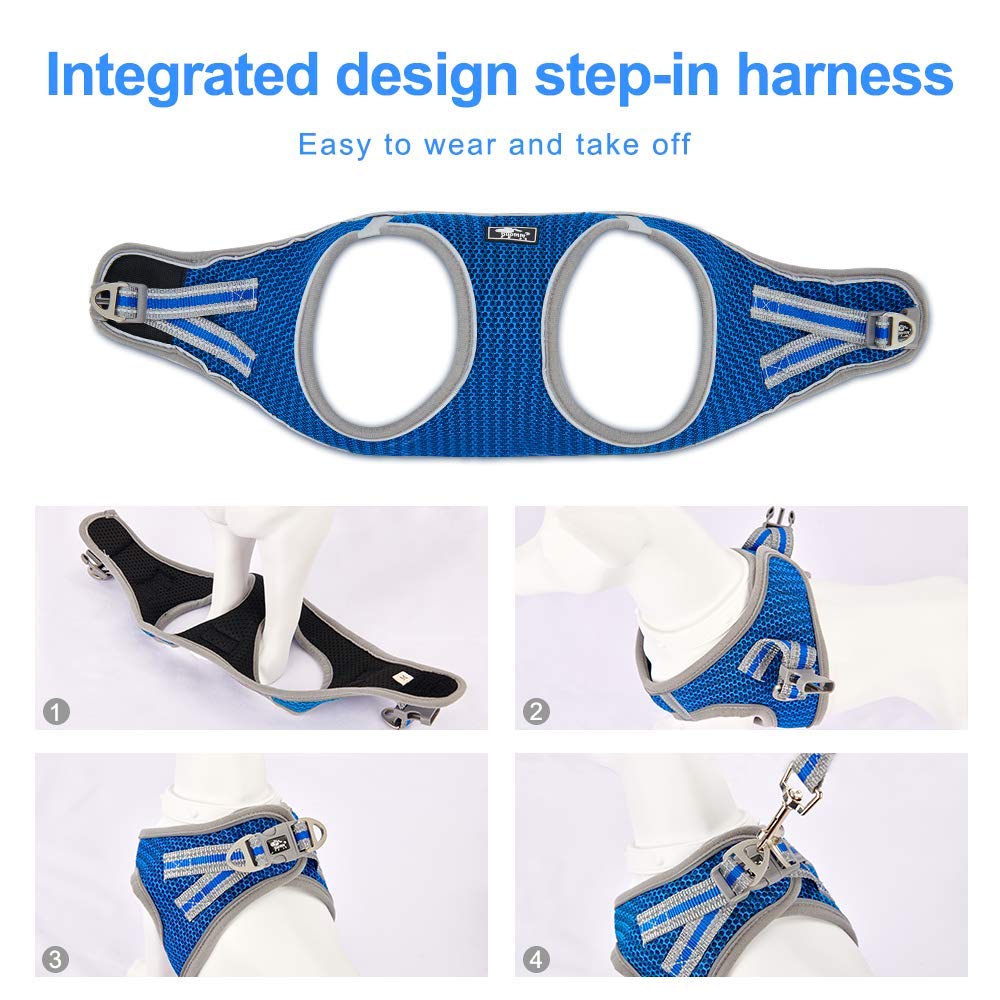 Cat Universal Harness With Leash - Escape Proof - Adjustable Reflective Step In Dog Harness For Small / Medium Dogs - Soft Mesh