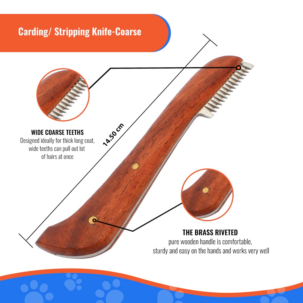 Elmax Pro Professional Stripping Knife For Dogs (Pack Of 6), Best For Removing Unwanted Undercoat, Blades Are Made Of Stainless