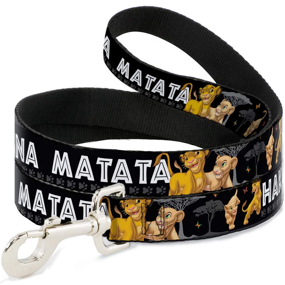 Buckle-Down Pet Leash - Lion King Simba & Nala Hakuna Matata - 4 Feet Long - 1/2'' Wide