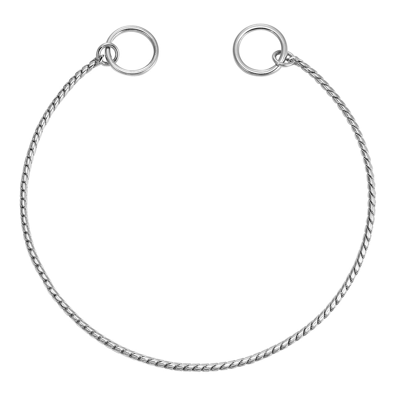 Mogoko Stainless Steel Dog Choke Chain Collar, Puppy Metal Snake Chain Pet Show Slip Collar Choker For Training Walking (Silver;16.0'*3.0Mm)